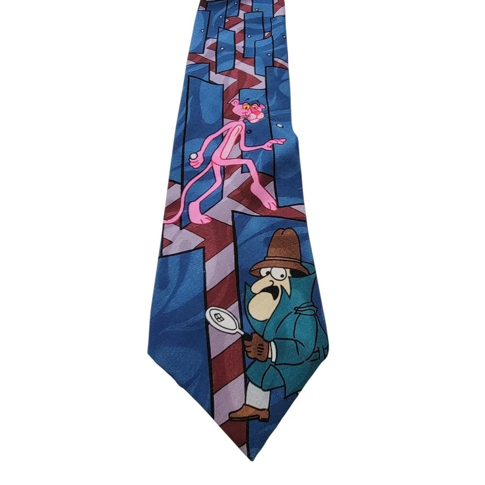 Vintage The Pink Panther Necktie for Men | Colorful Animal Print Tie